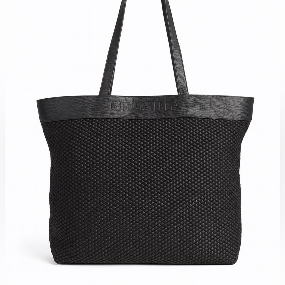 Authentic Bottega Veneta Black Textured Tote